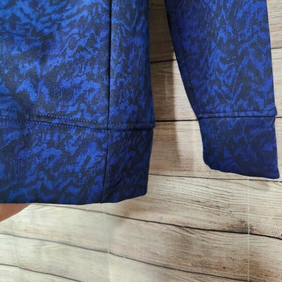 Columbia Woman’s Lodge Funnel Pullover Blue & Black Fleece Lined Size Medium - Picture 14 of 15